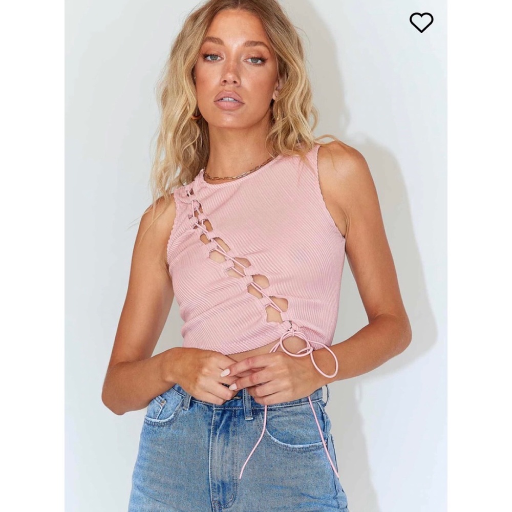 Princess Polly Pink Lace Up Top - Picture 2 of 11